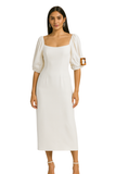 Square-Neck Puff Sleeve Dress