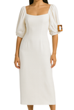 Square-Neck Puff Sleeve Dress
