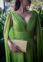 VESTIDO VERDE LIMON ESTILO ROMANO