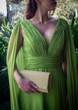 VESTIDO VERDE LIMON ESTILO ROMANO