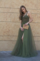 VESTIDO VERDE MILITAR DE VELO