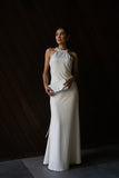 VESTIDO BLANCO CUELLO HALTER