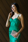 VESTIDO VERDE SATINADO