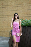 VESTIDO MIDI ROSA AJUSTADO