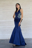 VESTIDO LARGO AZUL REY CORTE SIRENA