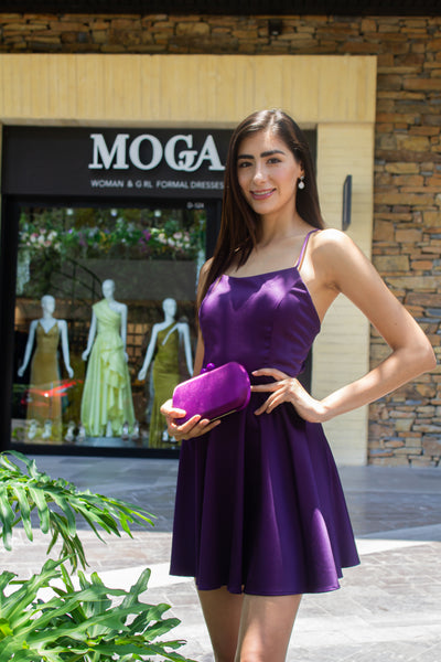 VESTIDO MORADO DE VUELO