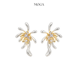 Golden Silver Bloom Earrings