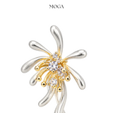 Golden Silver Bloom Earrings