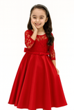 VESTIDO ROJO CON ENCAJE