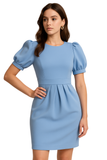 VESTIDO CORTO CELESTE