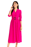 VESTIDO MIDI FUCSIA