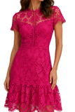 Fuchsia Lace Bloom Dress