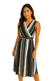 Skyline Striped Wrap Dress
