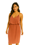 Terracotta Slip Midi Dress