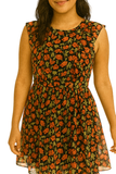 Autumn Blossom Chiffon Dress