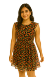 Autumn Blossom Chiffon Dress