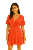 Coral Breeze Ruffle Dress