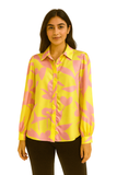 Sunset Bloom Satin Blouse