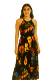 Tropical Bloom Halter Maxi Dress