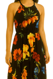 Tropical Bloom Halter Maxi Dress