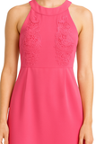 Embroidered Halter Pink Dress