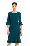 Teal Flounce-Sleeve Fit
