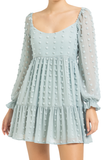 Sky Blue Swiss Dot Chiffon Dress