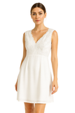 White Lace V-Neck A-Line Dress