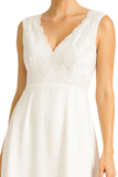 White Lace V-Neck A-Line Dress